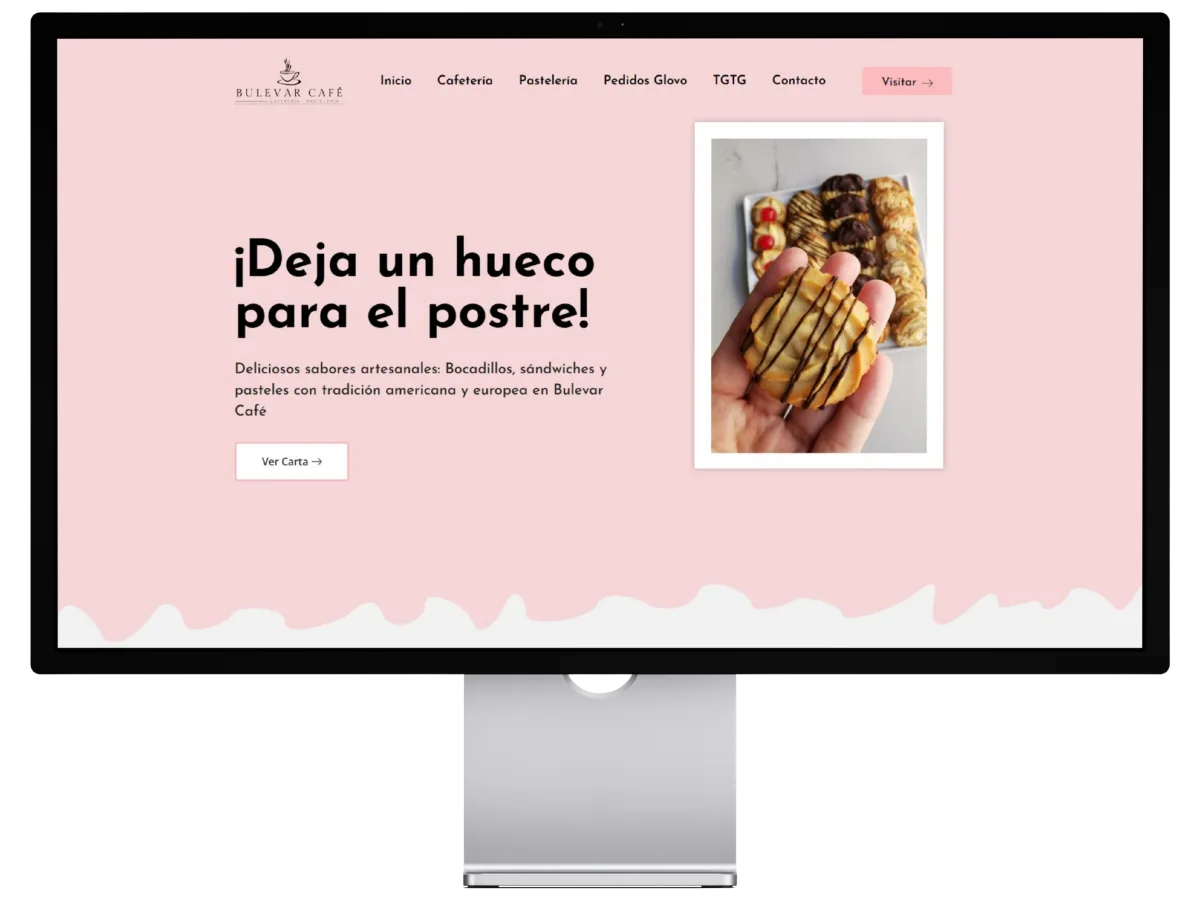 Sitio web gastronómico para cafetería desarrollado por Estudio Pixel Web con diseño móvil-first y menú optimizado