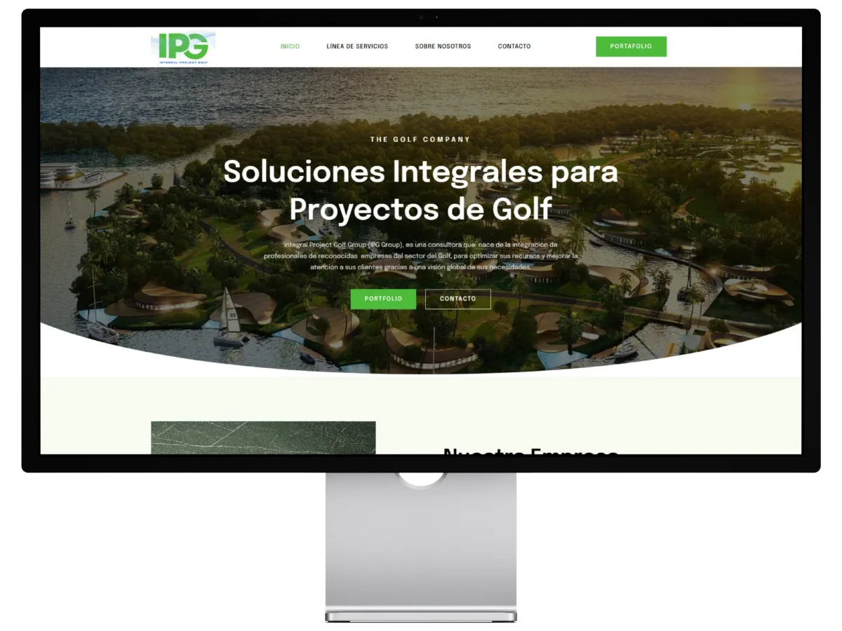 Diseño web corporativo para empresa de servicios deportivos desarrollado por Estudio Pixel Web