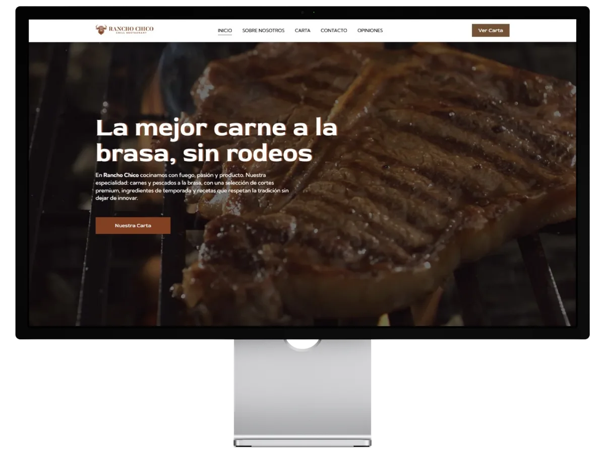 Diseño web para restaurantes con carta online desarrollado por Estudio Pixel Web