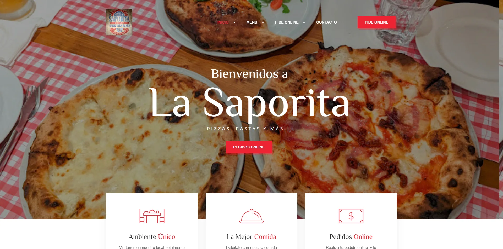 La Saporita — Web para pizzería