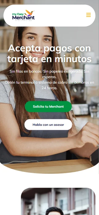 My Easy Merchant — Vista móvil