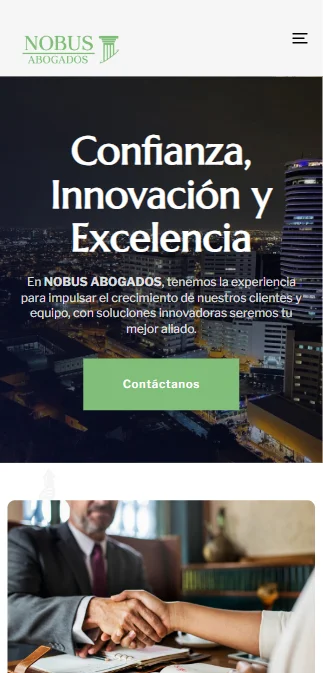 NOBUS Abogados — Vista móvil